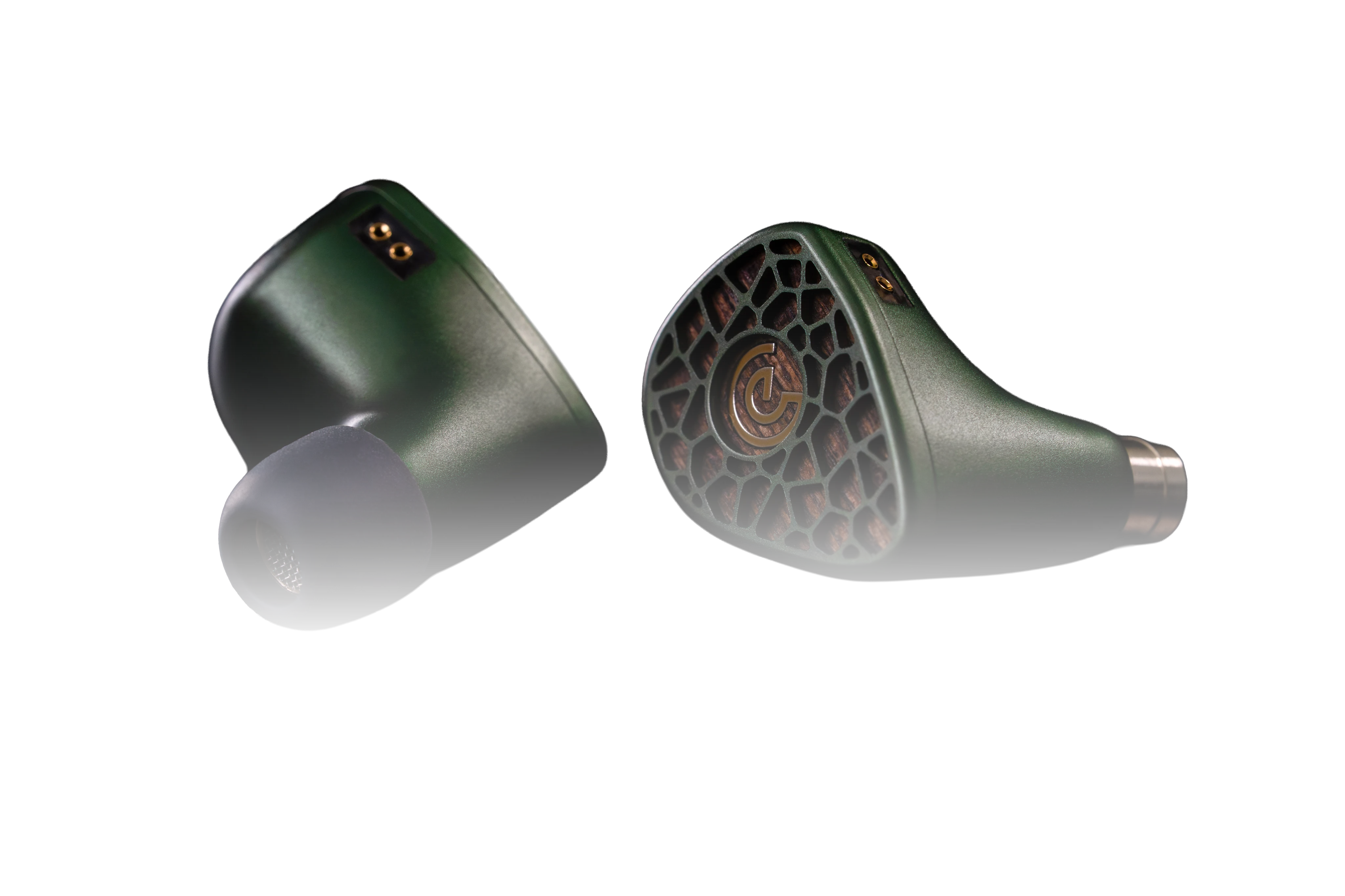 A pair of Leszy in-ear monitors